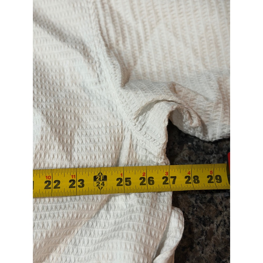 Palace Resorts White Waffle Knit Spa Robe Kimono Style Belted Pockets One Size